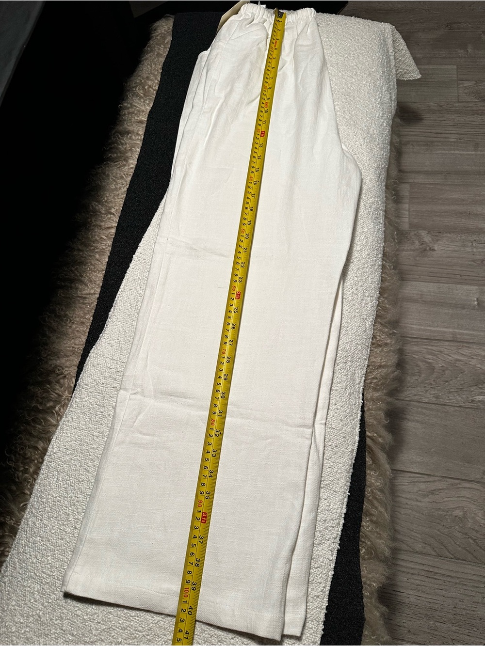 White Linen Pants/wild leg/NWT /size M - Picture 10 of 11